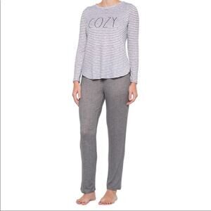 Ray Dunn Gray Stripped Sleepwear Set "Cozy" L/G NWOT
